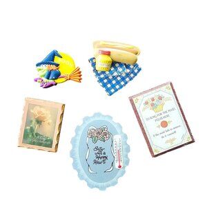Vintage Lot of 5 Refrigerator Magnets Funny Collectible Avon Witch Plus More